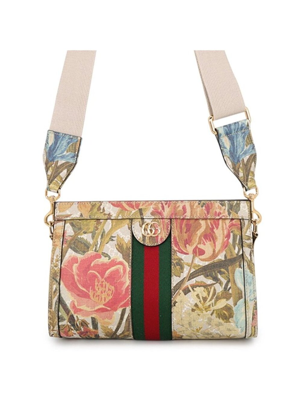 Gucci Shoulder Bag Ophidia Flora Canvas 2-Way